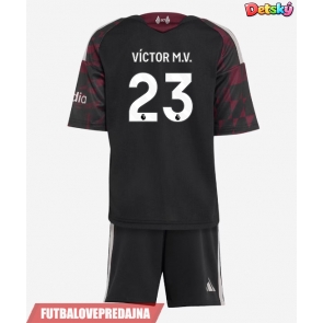 Lacne Dětský Futbalové dres Liverpool Victor Munoz #23 2026-27 Krátky Rukáv - Tretina (+ trenírky)